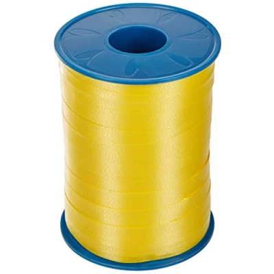 Abbildung von PRÄSENT PATTBERG Geschenkband gelb, 250 Meter Ringelband 10 mm zum Basteln, Dekorieren &amp; Verpacken von Geschenken zu jedem Anlass, 2549 605, m Spule