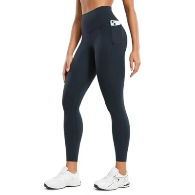 Abbildung von CRZ Yoga Butterluxe Damen High Waist Sport Leggings Blickdicht Soft Hosen Gym Workout Leggins mit Tasche 64cm Echte Marine 40