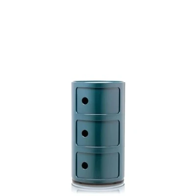 Abbildung von Kartell Componibili, 3 Elements, Blau, Runde Basis