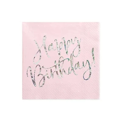 Abbildung von PartyDeco Servietten Happy Birthday 20 Stück 33x33cm 3 lagig Papierservietten Geburtstagsservietten
