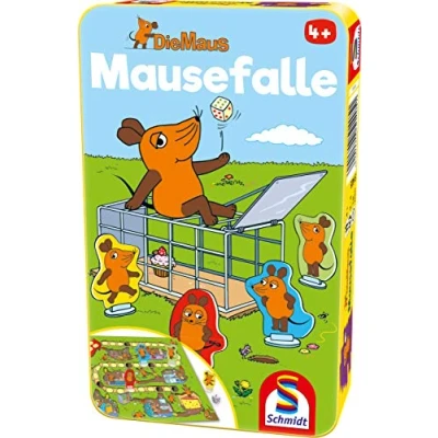 Abbildung von Schmidt Spiele 51405 Die Maus, Mausefalle, Bring mich mit Spiel in der Metalldose, grün