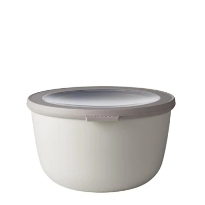 Abbildung von Mepal Multi Bowl Cirqula Round Mikrowellen Geschir Geeignet als Luftdichte Aufbewahrungsbox für den Kühlschrank, Mikrowellengeschirr &amp; Frischhaltedosen 2000 ml Nordic white