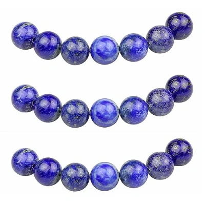 Abbildung von MJDCB Perlen zum Auffädeln 8mm 45 stück Lapislazuli Halbedelsteine mit Loch Natürliche Lose Runde Steinperlen für Herstellung Schmuck Armbänder Halsketten