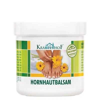 Abbildung von Kräuterhof® Hornhautbalsam (250ml) reduziert Hornhaut sehr sanft &amp; effektiv, der Hautzustand wir verbessert, die Haut wird weich geschmeidig, Balsam spendet intensive Feuchtigkeit