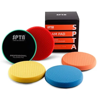 Abbildung von SPTA 5tlg 76mm Polierschwämme Wachs Schwämme Polierschwamm Auto Polierpad polieren Pad Schwamm Polierschaum Set für Exzenter Poliermaschine Schleifmaschine Profiset