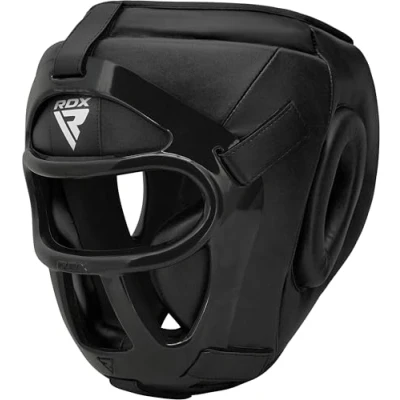 Abbildung von RDX Kopfschutz Boxen Gitter, Maya Hide Leder, MMA Kickboxen Kampfsport Thaiboxen Gesichtsschutz, Boxhelm Nasenschutz Muay Thai Taekwondo, Kopfschützer Training Head Guard Boxing Sparring Manner Damen