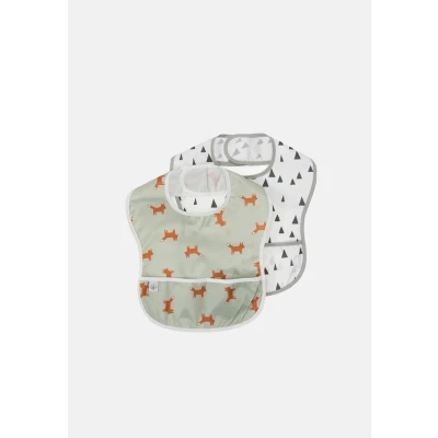 Abbildung von Lässig Lightweight BIB FOX 2 PACK Unisex Lätzchen für Kinder, Größe: One Size, Green