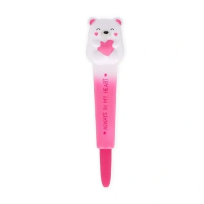 Abbildung von LEGAMI Squeezies Anti Stress Gel Stift, Teddybär Motiv, Schreibwaren Entspannen und Konzentrieren, Super Soft, Rosa Tinte, 1 mm Spitzendurchmesser