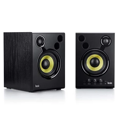 Abbildung von Hercules DJMonitor 42 Aktive DJ Lautsprecher mit 4 Zoll Tieftöner, 80W Leistung, Präziser Klang, Bass Reflexsystem, für DJs und Musikliebhaber