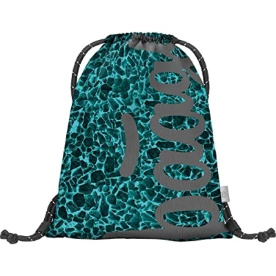 Abbildung von Baagl Turnbeutel für Jungs und Mädchen Sportbeutel Junge, Kinder, Teenager Schule Sport Schuhbeutel, Sportsack mit Reflektiven Elementen (Skate Aquamarine)