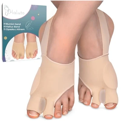 Abbildung von HALUTO Hallux Valgus Korrektur Bandage Mit Fersenband Zehen Spreizer Zehenspreizer Großer Zeh Socken Gelschutz