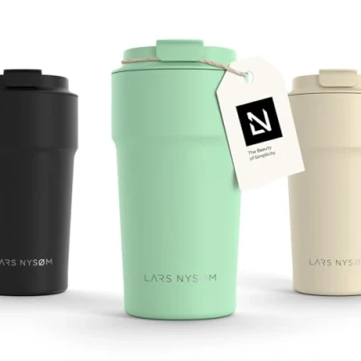 Abbildung von LARS NYSØM Thermo Kaffeebecher to go 500ml Travel Mug 0,5 Liter mit Isolierung Auslaufsicherer Edelstahl Thermobecher für Kaffee und Tee unterwegs Teebecher (Mint Green, 500ml)