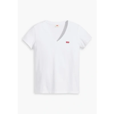 Abbildung von Levi&#039;s Perfect Vneck Tshirt print, Damen, Größe: XXS, White