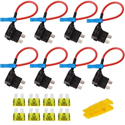 Abbildung von 8 Stück 12V Autosicherungen Stromdieb, Bolatus Flachsicherungsadapter Mittel Größe KFZ Stecksicherung Verteiler Add A Schaltung Flachsicherungen Standard Sicherungshalter mit 20A Sicherung (Standard)