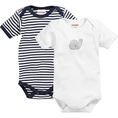 Abbildung von Schnizler Unisex Kinder Kleinkind Multipack Baby Body, Marine/weiß 1/4 Arm 2er Pack Wal, 86/92