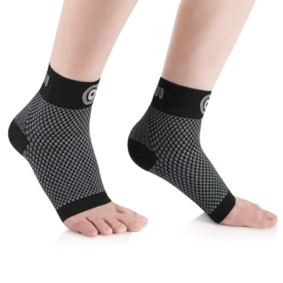 Abbildung von CAMBIVO Sprunggelenkbandage 2 Paar, Knöchelbandage, Bandage Fußgelenk, Achillessehne gegen Fersensporn, Plantarfasciitis, Verstauchung, Fußbandage für Sport, Fitness, Alltag