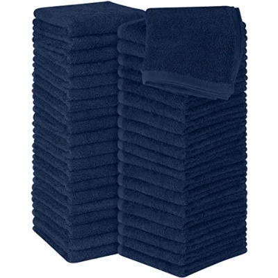 Abbildung von Utopia Towels 60 Stück Seiftücher, 30x30 cm mit Aufhängeschlaufen, saugfähige Waschlappen zum Abwischen und Reinigen des Gesichts aus 100% Baumwolle (Marineblau)