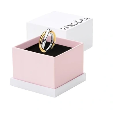 Abbildung von PANDORA Essence Bicolor Verschlungene Bänder Ring aus Sterling Silber mit vergoldeter Metalllegierung, Größe: 54, 163262C00 54