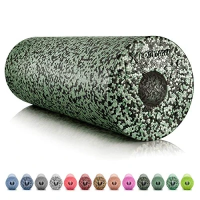 Abbildung von BODYMATE Faszienrolle Standard Mittel Hart mit Gratis E Book Black/Midnight Green 45x15cm