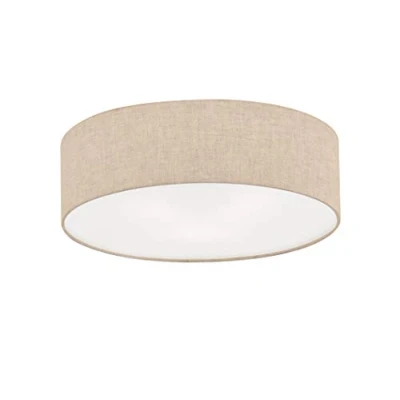 Abbildung von Fischer &amp; Honsel Große Deckenleuchte THOR mit Lampenschirm Leinen Beige, Ø 60cm, Sandfarben