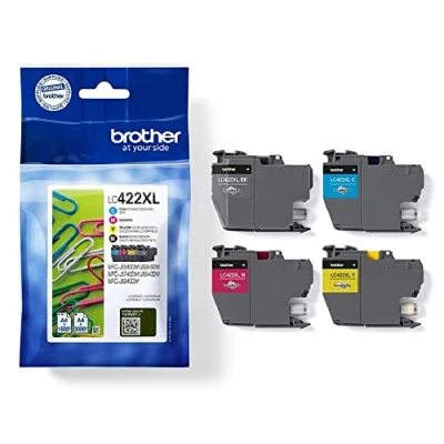 Abbildung von Brother Original LC 422XLVAL Tintenpatronen Value Pack MFC J5340DW, J5345DW, J5740DW, J6540DW, J6940DW (bestehend aus 4 Tintenpatronen: Schwarz, Cyan, Magenta, Gelb), XL