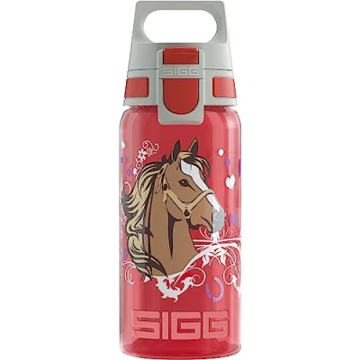 Abbildung von SIGG Trinkflasche Kinder Viva One Horses Für Kohlensäurehaltige Getränke Geeignet Auslaufsicher Spülmaschinenfest BPA frei Sport Rot 0,5L