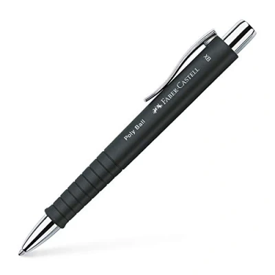 Abbildung von FABER CASTELL 241190 Kugelschreiber Poly Ball XB, schwarz ( Schreibfarbe blau), 1 Stück, mit auswechselbarer Mine, dokumentenecht