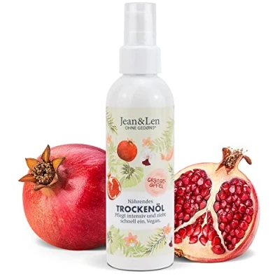 Abbildung von Jean &amp; Len Nährendes Trockenöl Granatapfel, für den Körper und das Gesicht, pflegt intensiv zieht schnell ein, auch die Haarspitzen geeignet, Hautöl, ohne Parabene Silikone, vegan, 100 ml