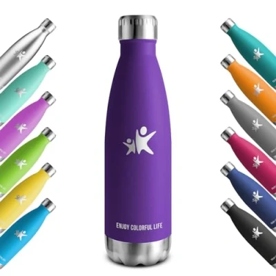 Abbildung von KollyKolla Trinkflasche Edelstahl 750ml, Vakuum Thermosflasche, Wasserflasche BPA Frei, Auslaufsicher Thermoskanne, Kohlensäure Geeignet, Isolierflasche, Sport, Schule, Fitness, Sprudel