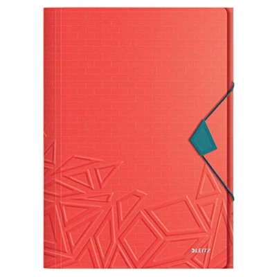 Abbildung von Leitz Urban Chic Eckspannermappe für bis zu 150 Blatt in A4 Format, Gummibandverschluss, Kunststoff, Rot, 46490020