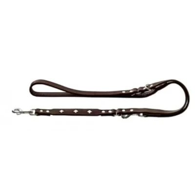 Abbildung von HUNTER Swiss Verstellbare Führleine für Hunde, Leder, hochwertig, schweizer Kreuz, 1,8 x 200 cm, braun
