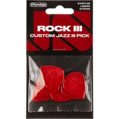 Abbildung von JIM DUNLOP Plektrum Rock III Custom Jazz XL, 6 Stück, 1,38mm