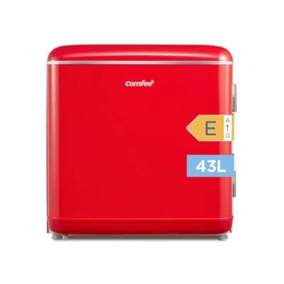 Abbildung von Comfee&#039; RCD50RE2EURT(E) kleiner Kühlschrank, 47 Liter, Retro Design, Mini Kühlschrank mit Mono Tür, einstellbarer Thermostat, leise, geeignet für Zuhause, Büro und Hotel, Rot [Energieklasse E]