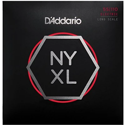Abbildung von D&#039;Addario E Bass Gitarrensaiten Saiten Bassgitarre Strings Guitar NYXL55110, Stärke 55 110, Harte, vernickelte mit langer Mensur