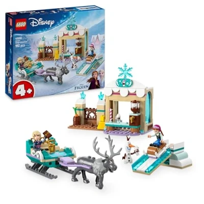 Abbildung von LEGO ǀ Disney Frozen Annas Schlittenabenteuer, Bauspielzeug und Fantasy Spielset, Schokoladenstand mit Anna, Kristoff, Olaf Sven Mini Puppen, Prinzessin Spielzeug für Mädchen ab 4 Jahren 43256