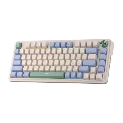 Abbildung von Redragon K673 PRO 75% Wireless Gasket RGB Gaming Tastatur, 3 Modus 81 Tasten Kompaktes Mechanische Tastatur mit Hot Swap Sockel, Spezieller Drehknopf und Geräuschdämpfende Pads, Lineare Rote Schalter