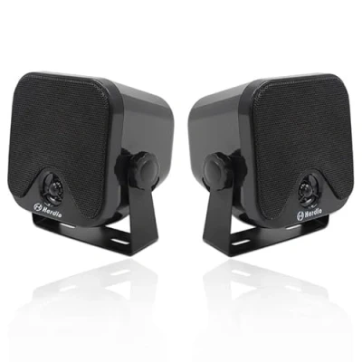 Abbildung von wasserdichte Marine Lautsprecher Wandmontage 4 Zoll Box Wasserdicht IP66 für Boat Spa ATV UTV Badezimmer 60 Watt (120 EIN Paar), Schwarz