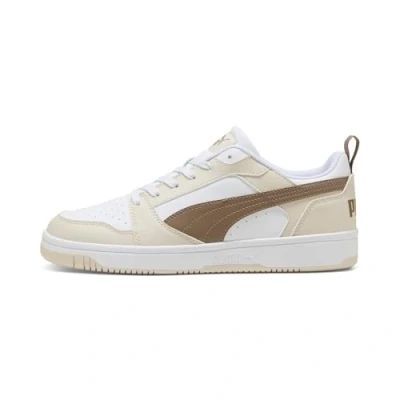 Abbildung von Puma Rebound V6 Low Unisex Sneaker, White Totally Taupe Alpine Snow, 42 EU