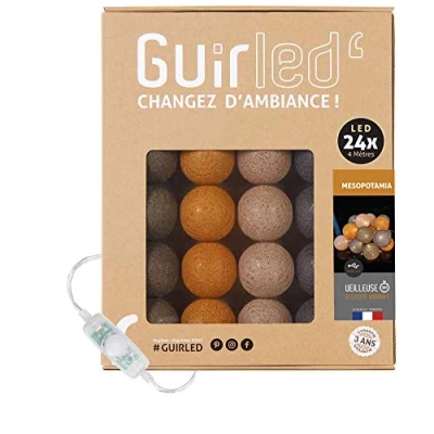 Abbildung von GuirLED LED Baumwollkugeln Lichterkette USB Baby Nachtlicht 2h Dual 2A Netzteil enthalten 3 Intensitäten 24 Kugeln 2.4m Mesopotamia