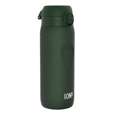 Abbildung von Ion8 Trinkflasche, 750ml, Auslaufsicher, Einhandöffnung, Sichere Verriegelung, Spülmaschinenfest, BPA frei, Tragegriff, Klappdeckel, Handgeformter Griff, Leicht zu Reinigen, Klimaneutral, Dunkelgrün