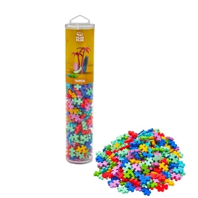 Abbildung von Plus 9604261 Geniales Konstruktionsspielzeug, Tropical, Kreativ Bausteine Tube, 240 TeilePlus PP4261 Konstruktionsspiel, Mehrfarbig, Mini, Tropisch