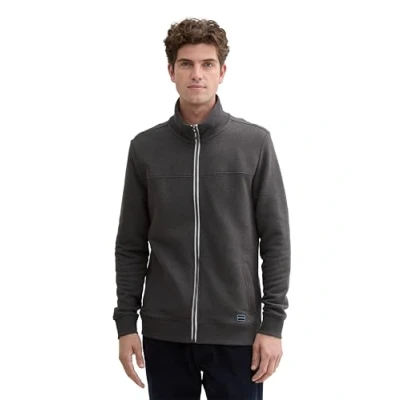 Abbildung von TOM Tailor WITH Cutline Sweatjacke, Herren, Größe: XXL, Dark grey melange