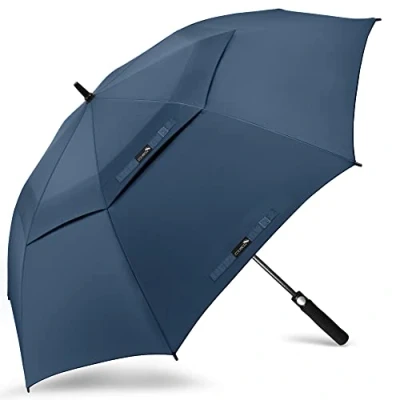 Abbildung von ZOMAKE Regenschirm Sturmfest Groß,M Golf Umbrella Stockschirm mit Auf Automatik für Herren Damen Travel Schirm Tragegurt(Marineblau)