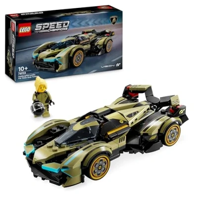 Abbildung von LEGO Speed Champions Lamborghini Lambo V12 Vision GT Supersportwagen, Spielzeugauto mit baubarem Modell für Kinder, Geschenk Jungen, Mädchen und Gamingfans 76923