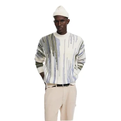 Abbildung von Desigual Herren 25SMJF03 Sweatshirt, White, S