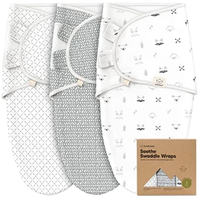 Abbildung von KeaBabies 3 Pack Bio Baby Schlafsack zum Pucken Ergonomische Pucksack 0 6 Monate, Babyschlafsack Neugeborene, Pucktuch Baby, Puck Pucksack, Wickeldecke (Nordic, L)