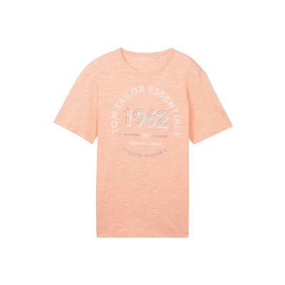 Abbildung von TOM Tailor MIT LOGO Tshirt print, Herren, Größe: Medium, Melon orange finestripe