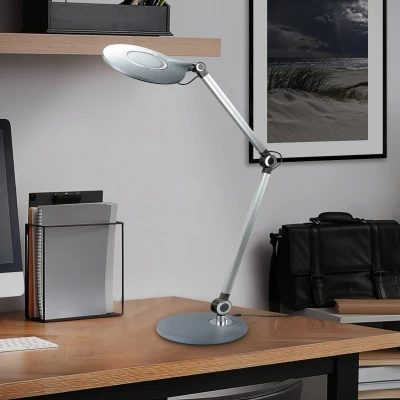Abbildung von BRILONER Leuchten LED Schreibtischleuchte, Tischlampe mit Touchfunktion, stufenlos dimmbar, dreh und schwenkbar, Farbtemperatursteuerung, 9 Watt, 930 Lumen, Anthrazit, 200x740mm (DxH)