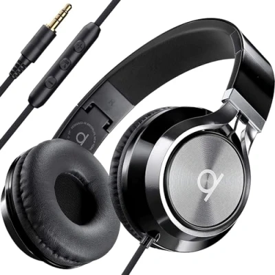 Abbildung von ARTIX® Kopfhörer mit Kabel und Mikrofon, Faltbar tragbar, Premium 90% Noise Cancelling, Bügelkopfhörer Jack Aux 3.5 mm, Lautstärkeregler für PC, Handy Laptop CL750