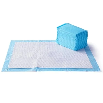 Abbildung von Amazon Basics Strapazierfähige Trainingspads für Hunde und Welpen, auslaufsicheres Design mit schnell trocknender Oberfläche, Größe XL (25Stück), Blau/Weiß